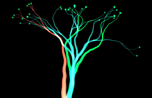 HTML5生长的树动画背景