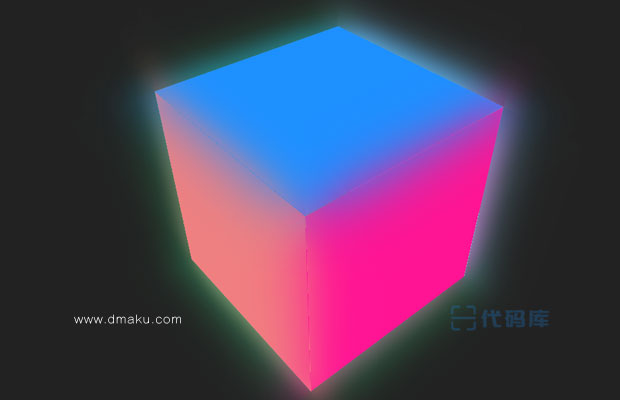 CSS3发光多色彩立方体旋转背景动画