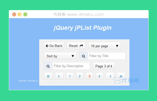 jQuery分页排序插件jPList