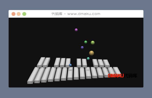 CSS3钢琴键上球体跳动动画特效