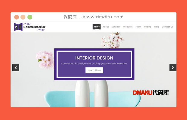 紫色室内装修设计网站模板