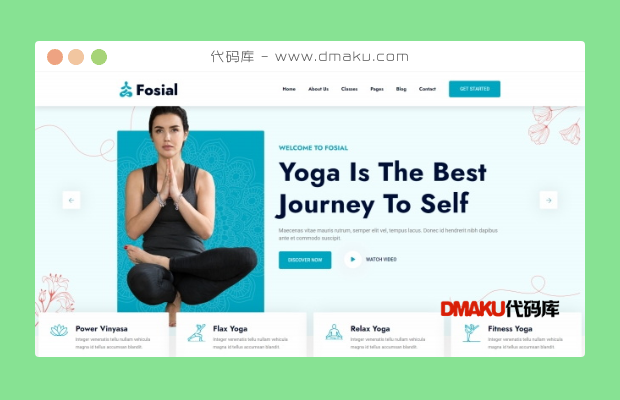 瑜伽培训机构HTML5网站模板