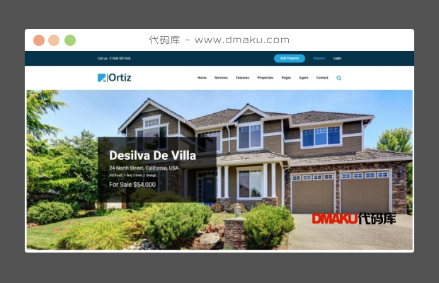 房屋别墅房地产HTML5网站模板