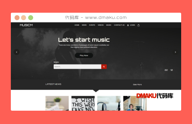 HTML5音乐资讯音频分享网站模板
