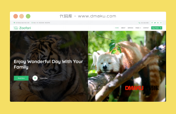 动物园野生动物保护网站模板