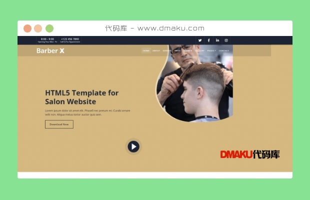 HTML5沙龙美发店网站模板