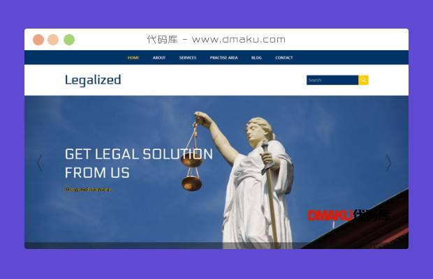 暗蓝色法律网站模板