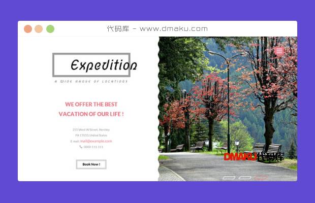探险旅游指南HTML5模板