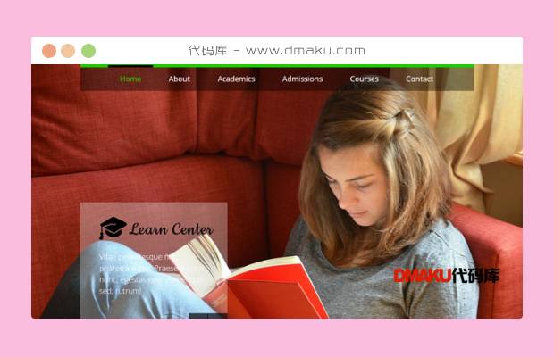 读书的少女HTML5网站模板