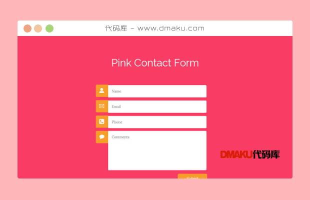 粉红色背景留言框模板下载