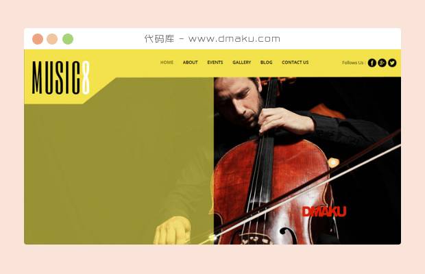 黄色风格音乐网页模板