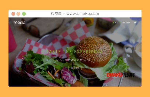 绿色样式美食网站模板