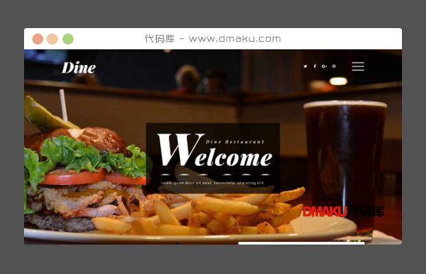 大气宽屏餐馆网站模板