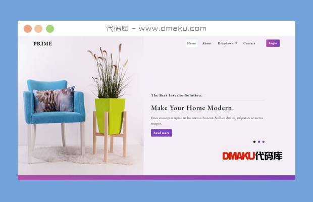 紫色家居装饰公司网站模板