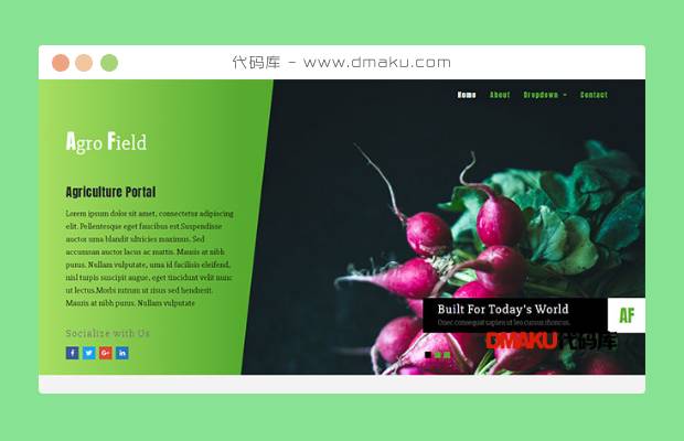 绿色农业门户网站模板