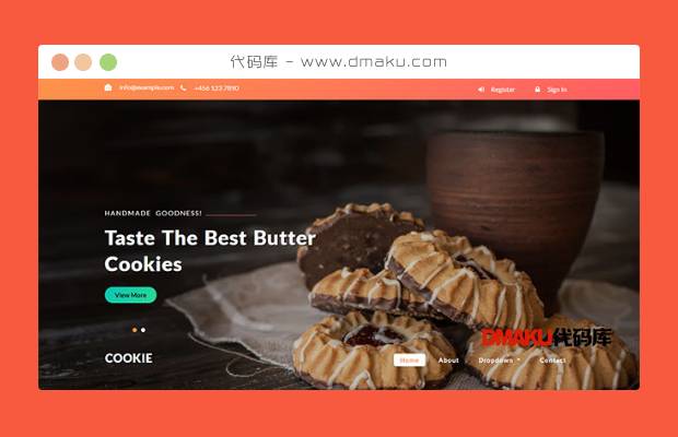奶油饼干制作单页网站模板