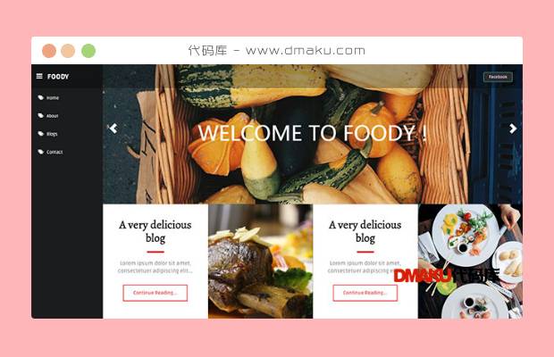 扁平化高端西餐厅HTML5模板