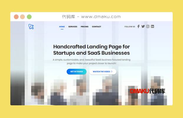 初创企业SaaS业务网站模板